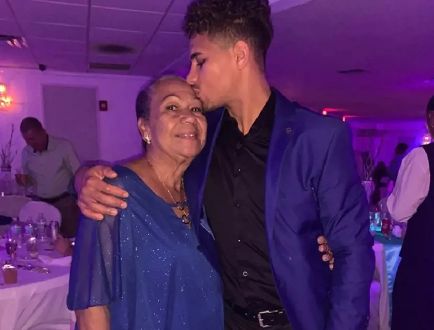 A beautiful picture of Ortiz with his grandmother.