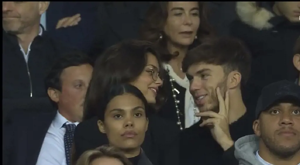 Pierre Gasly spotted with his new rumored girlfriend Kika Cerqueira Gomes during PSG vs OM game at the Parc des Princes.