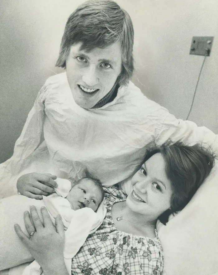 Borje Salming and his first wife Margitta Salming had their first baby, a son Anders Salming in 1974.