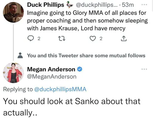 Megan Anderson outwardly said that Laura Sanko was having an alleged affair with her former coach Nathan Sanko