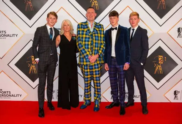  Doddie Weir (centre) with family on the red carpet at the BBC Sports Personality of the Year Awards, at the P&J Live arena on December 15, 2019, in Aberdeen, Scotland. 