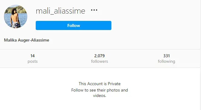 Malika Auger-Aliassime is available on Instagram under the handle @mali_aliassime.