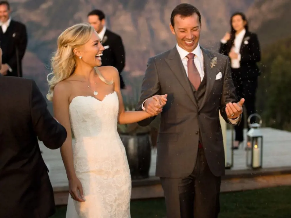 Chad Knaus and his wife Brooke Werner on thier wedding on August 2015.