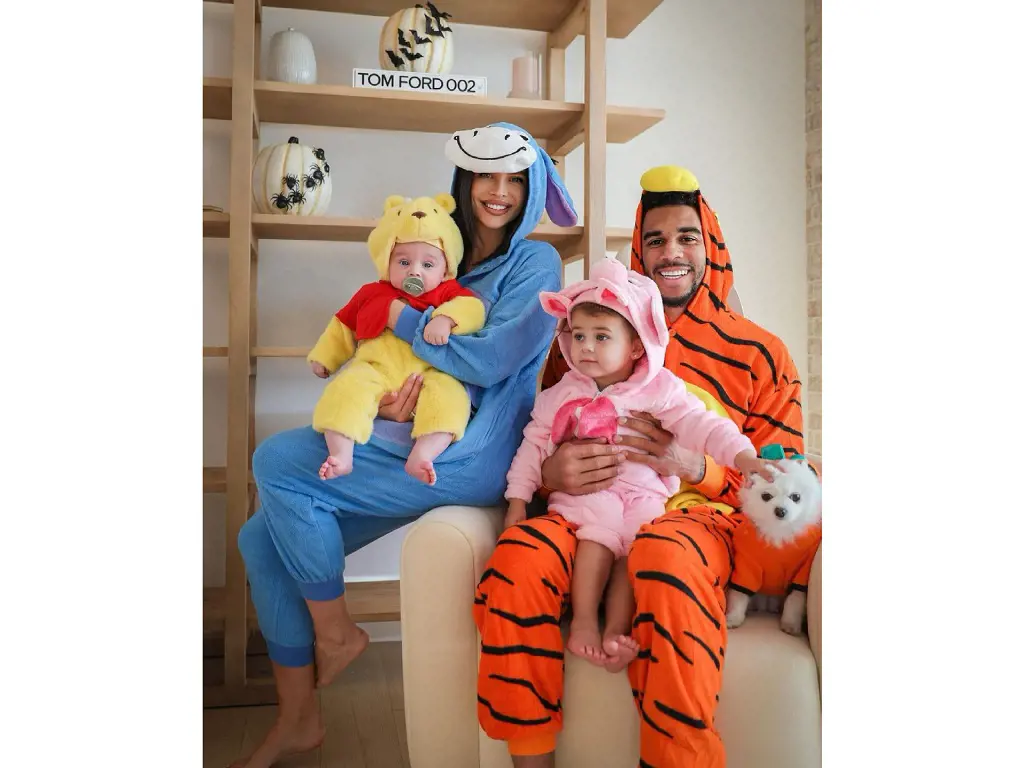 Evander Kane and his wife and kids dressed as Winnie the Poo and the gang during Halloween 2022.