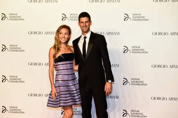 elena and Novak Djokovic attend the Milan Gala Dinner benefitting the Novak Djokovic Foundation presented by Giorgio Armani at Castello Sforzesco. Milan (Italy), September 20th, 2016