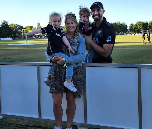 Daryl Mitchell with his wife, Amy Mitchell and daughters Addison and Lily earlier this year in August at the Eurotrip stadium