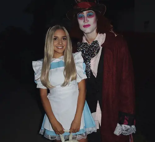 Ashley Greasley and her boyfriend Tyler Bertuzzi dressed up as Alice and Mad Hatter for Halloween 2019