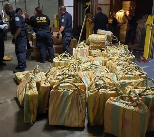 The 22 tons of cocaine as found from three commercial cargo ships while it was docked at Philadelphia's Packer Avenue Marine Terminal
