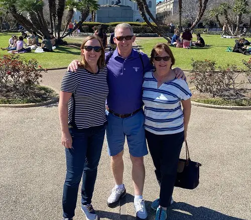 Gemma Dryburgh(left) with her parents in New Orleans, Louisiana earlier this year in March 21, 2022