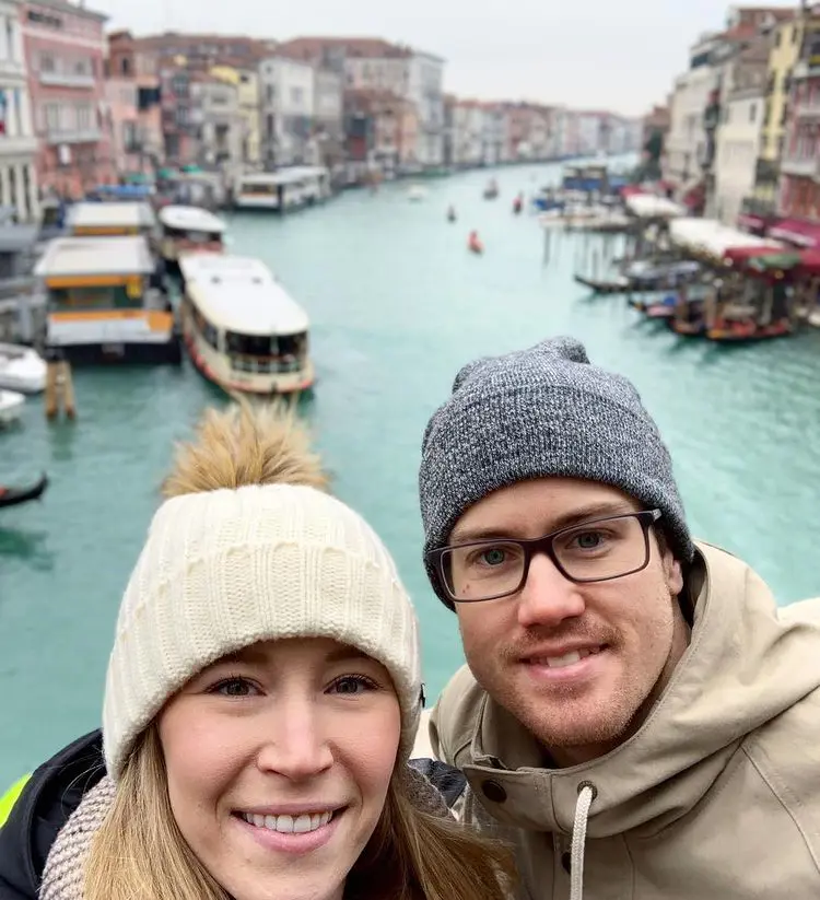 Kaitlyn and Stephan in Venice, Italy, for the Christmas celebration of 2018.