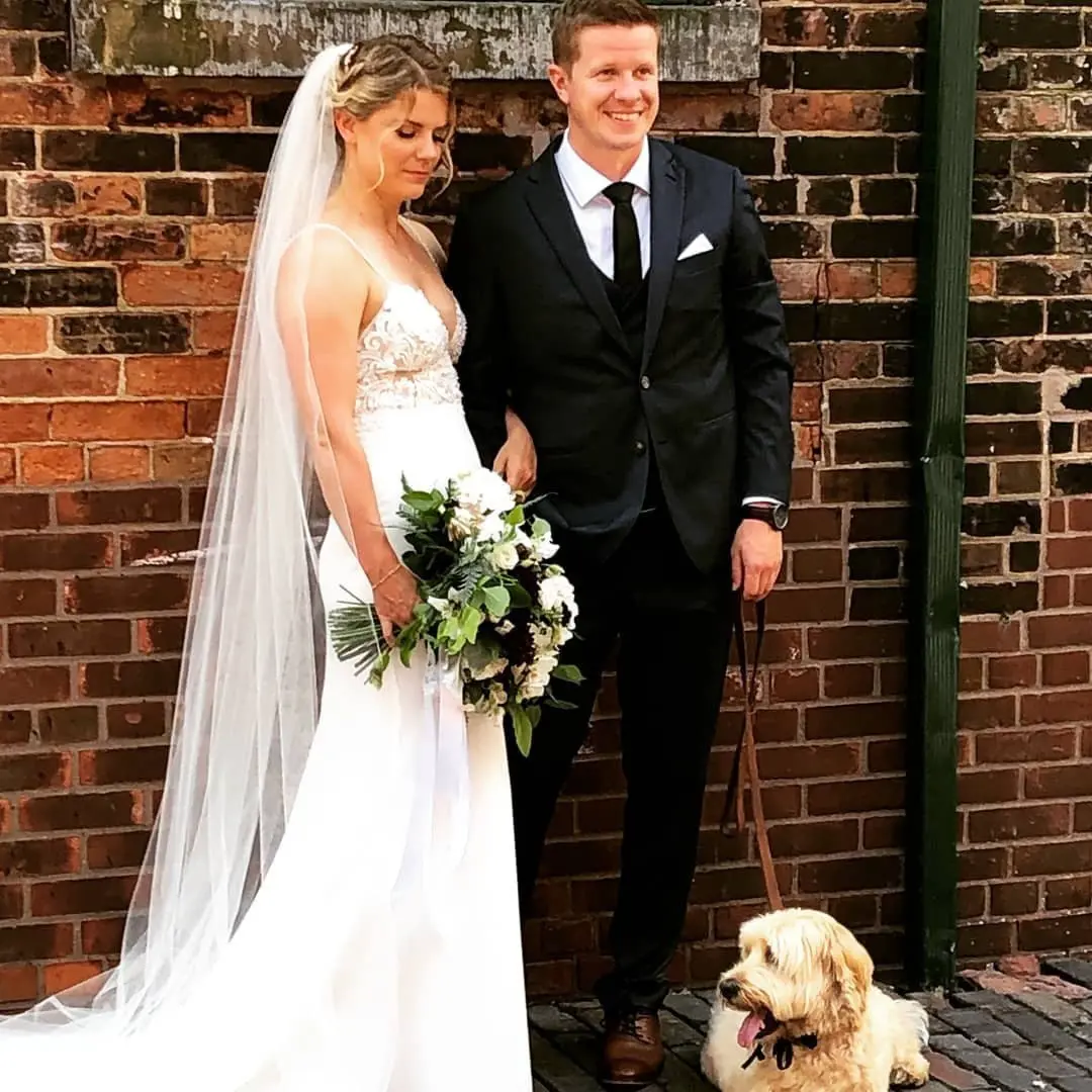 Mick and Sarah in their wedding on July 7, 2019.