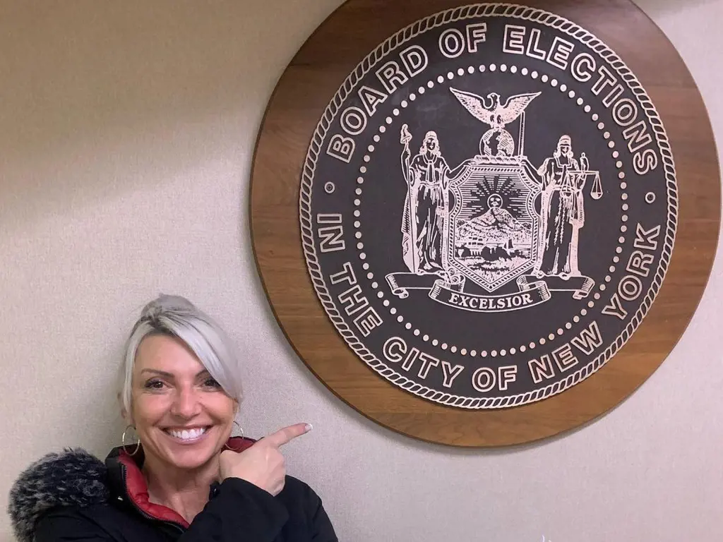 Tina at The Board of Election in New York City to file her petitions to be on the ballot.