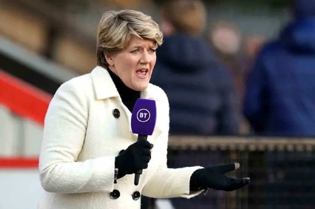 Clare Balding  covering football when it's a women's game