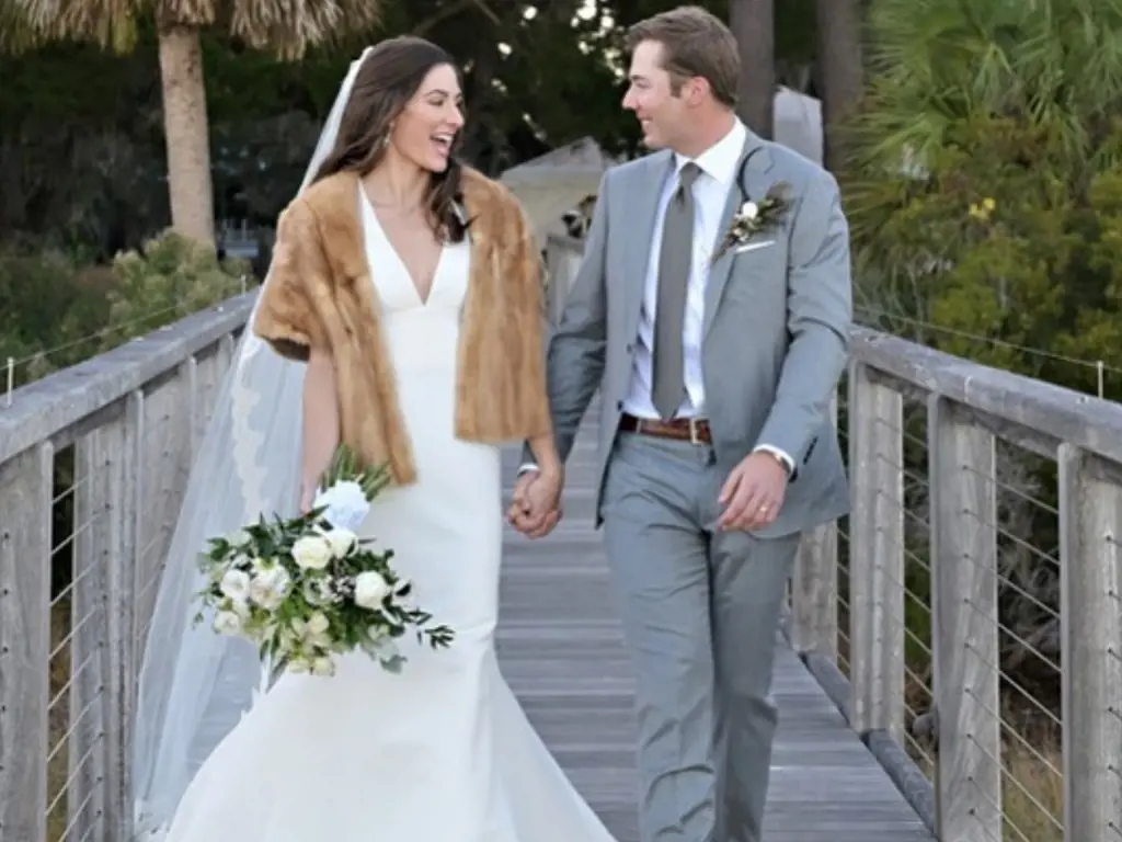 Sam Burns and Caroline Campbell walked down the aisle in 2019.