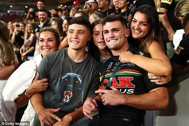 Nathan Cleary pictured with his siblings.