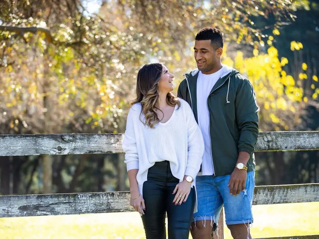 Viliame Kikau and Brittany Carey haven't walked down the aisle yet.