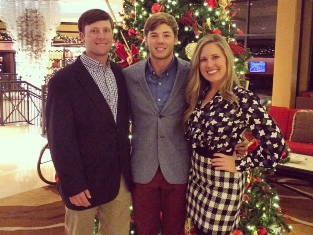 Sam Burns and his siblings during the 2014 Thanksgiving.