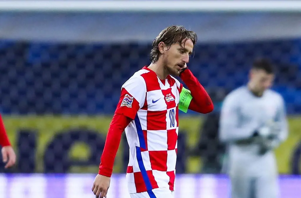 Luka Modric getting emotional after breaking Croatia record.