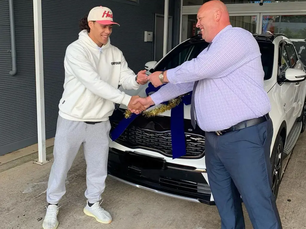 Jarome Luai received a new car from Heartland Motors Blacktown in December 2021.