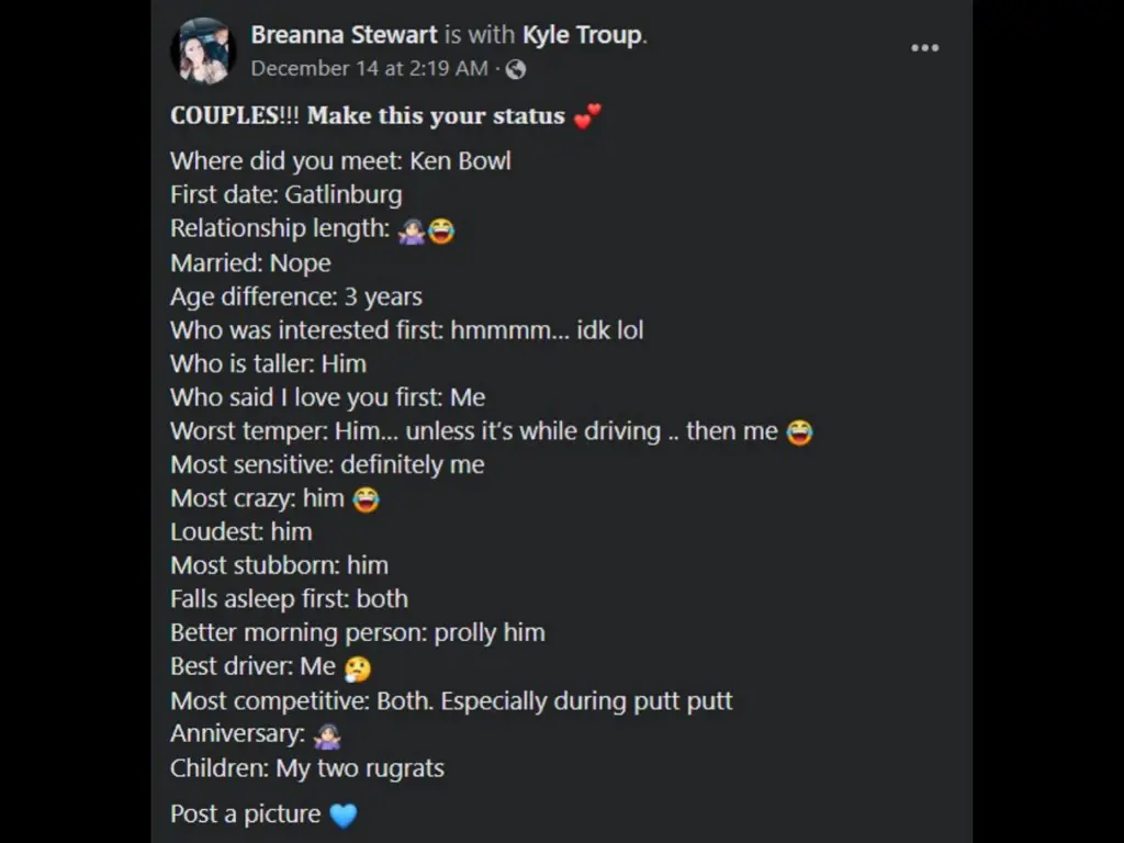 Breanna shared the facts about her relationship with Kyle through a Facebook post.