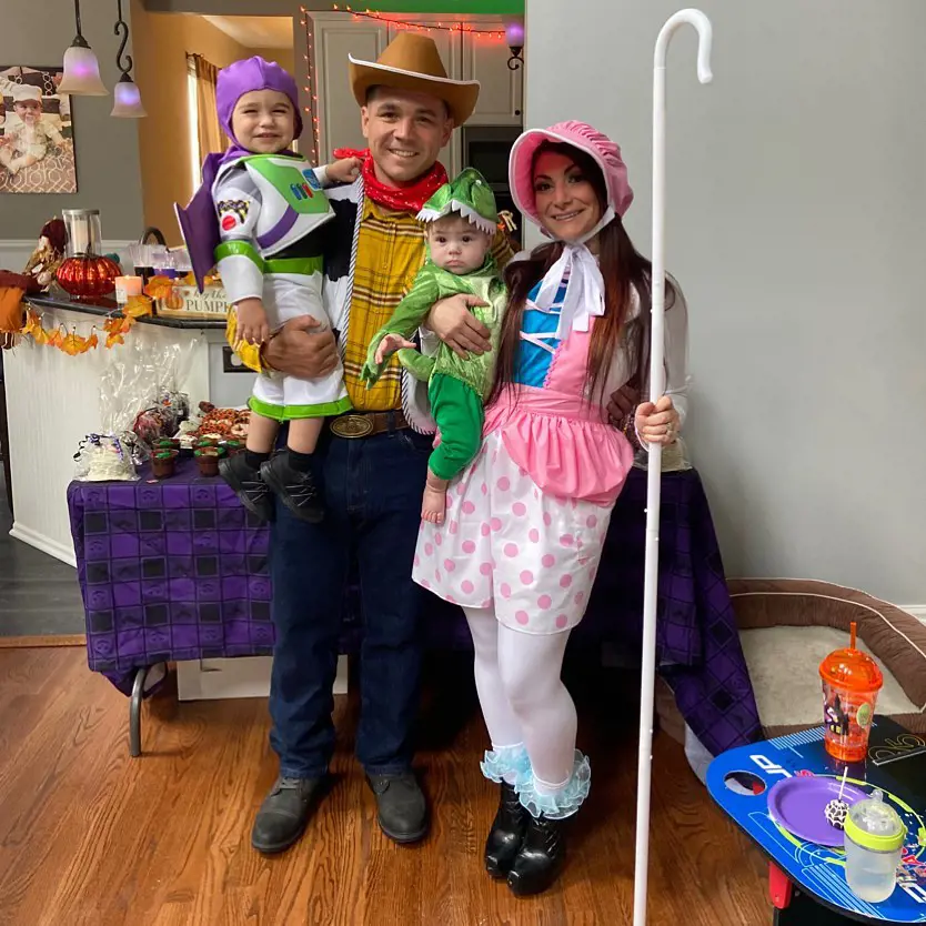 Deena with her husband Chris and her two children all set to celebrate Halloween
