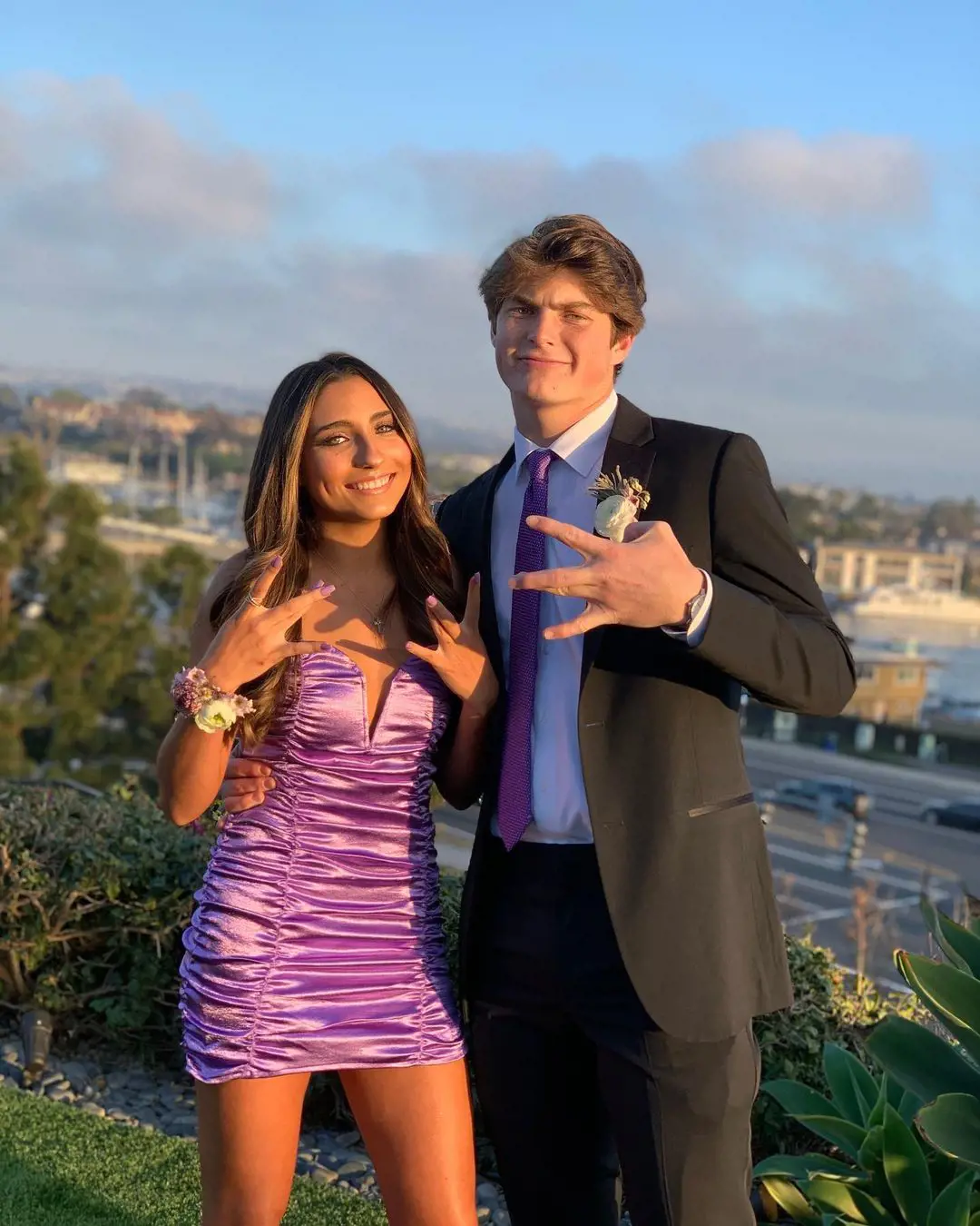 UCLA QB Ethan in college prom with Arabella Foster at Dawg Pound in February 2020.