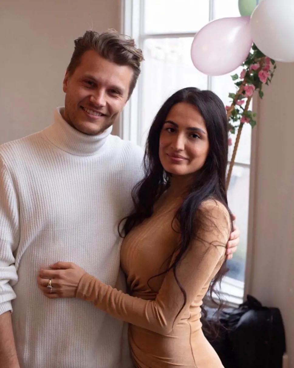 Jaz with his wife Sania celebrating her pregnancy at their home back in USA