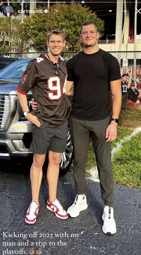 Carl Nassib shared the photo of him and Soren on his Instagram story confirming their relationship status