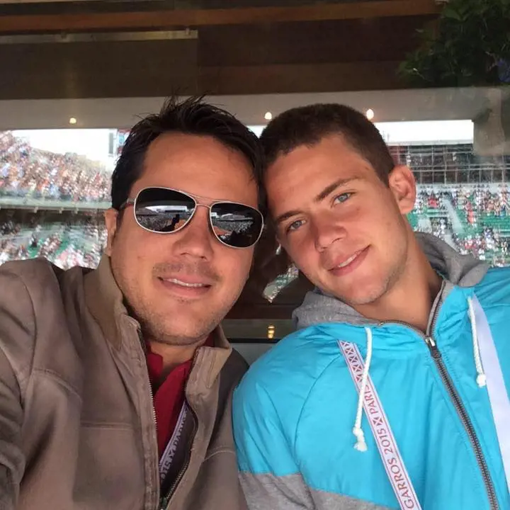Enzo(right) pictured with his brother Olivier in 2015 during a tennis tournament