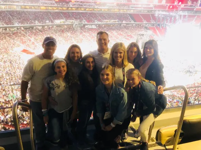 John Lynch pictured with family and friends at the Levis Stadium as they attend a Taylor Swift concert in 2018