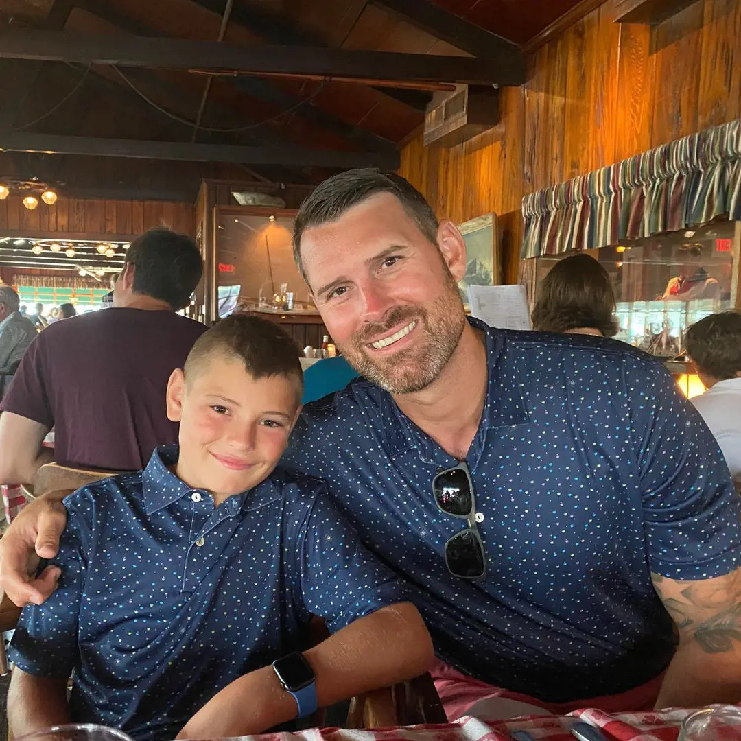 Chad pictured with his son Chace Henne on February 9, 2022 at Cape May, Lobster House as they enjoy a father son bonding