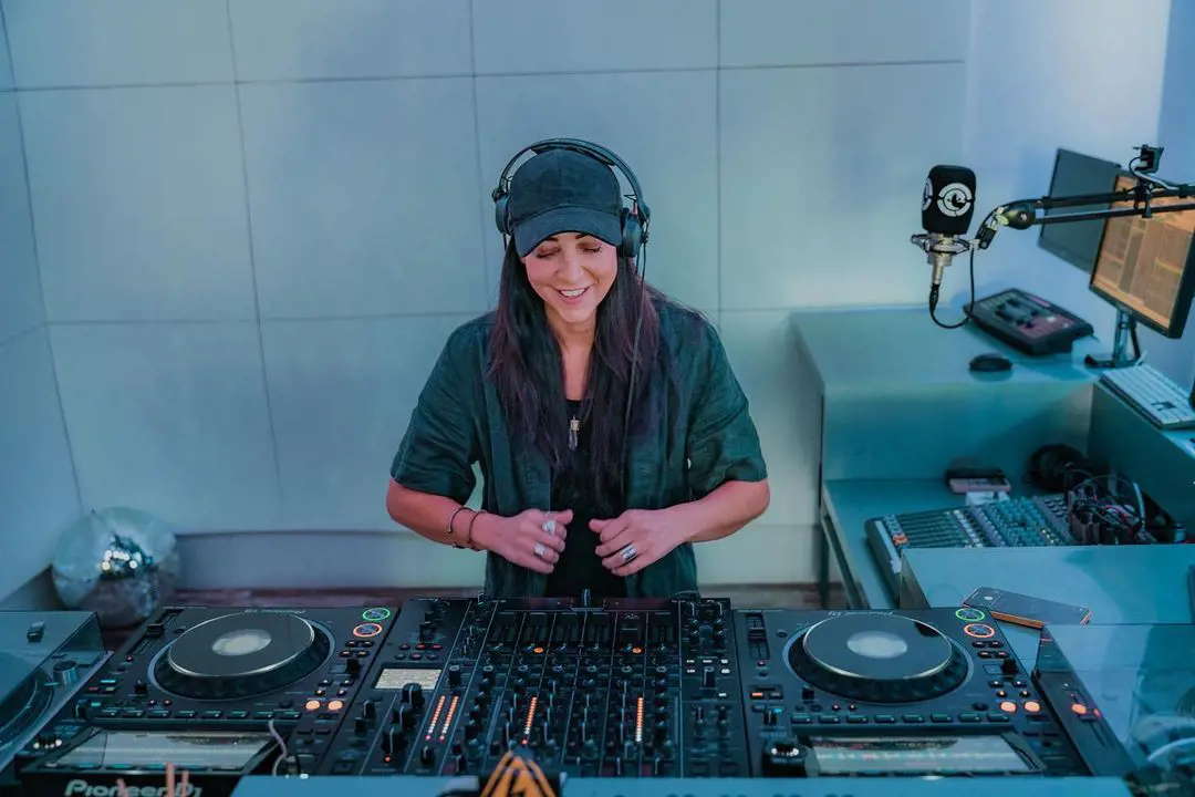 Maxine Hardcastle pictured DJing at Ibiza Global Radio on October 3, 2022